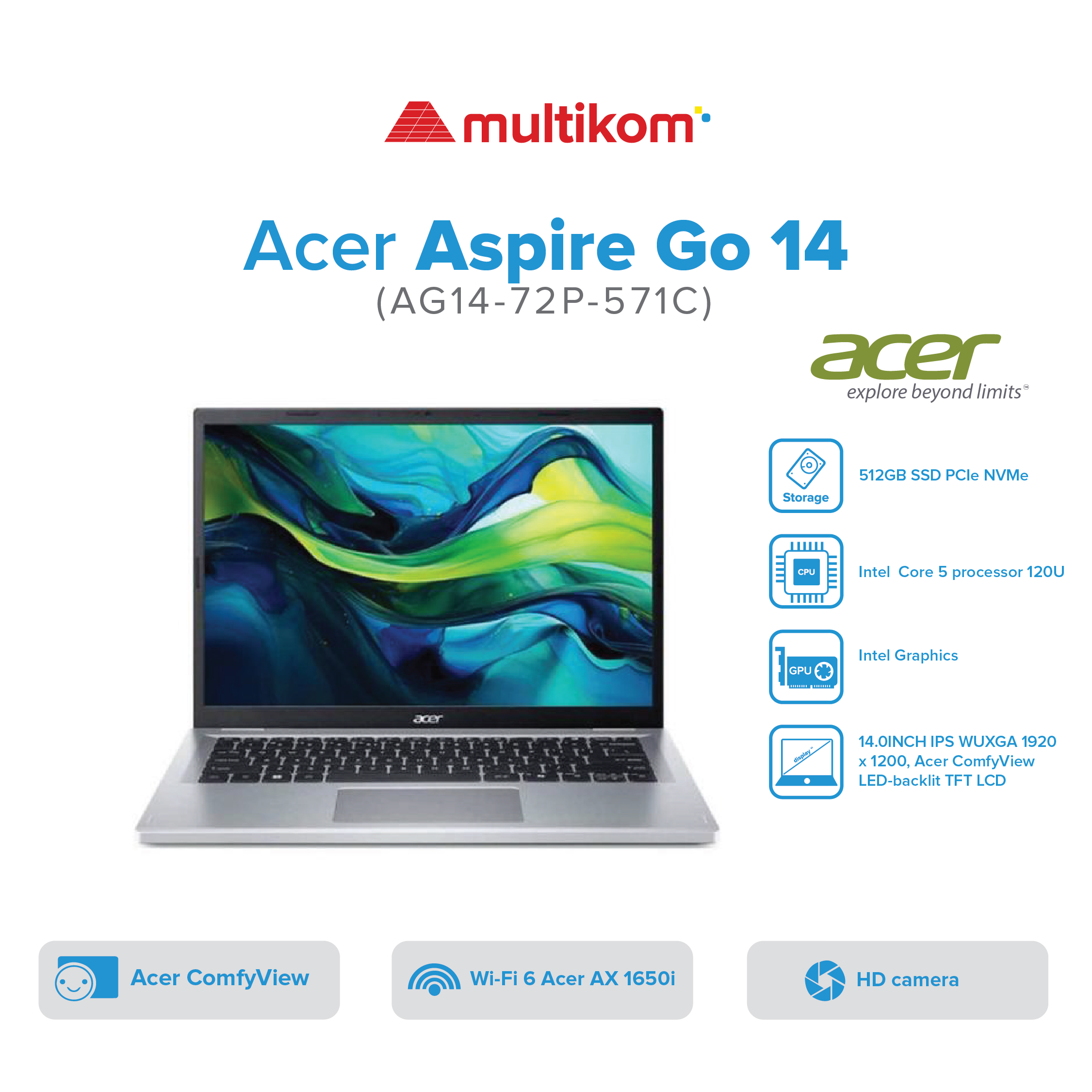 ACER ASPIRE GO 14 AG14-72P-50C7 INTEL CORE 5 120U