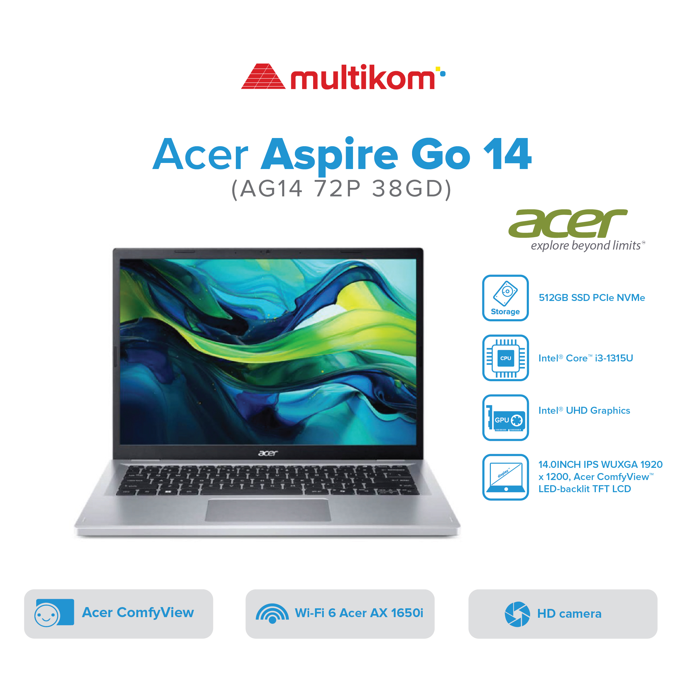 Acer Aspire Go AG14 72P 38GD i3-1315U