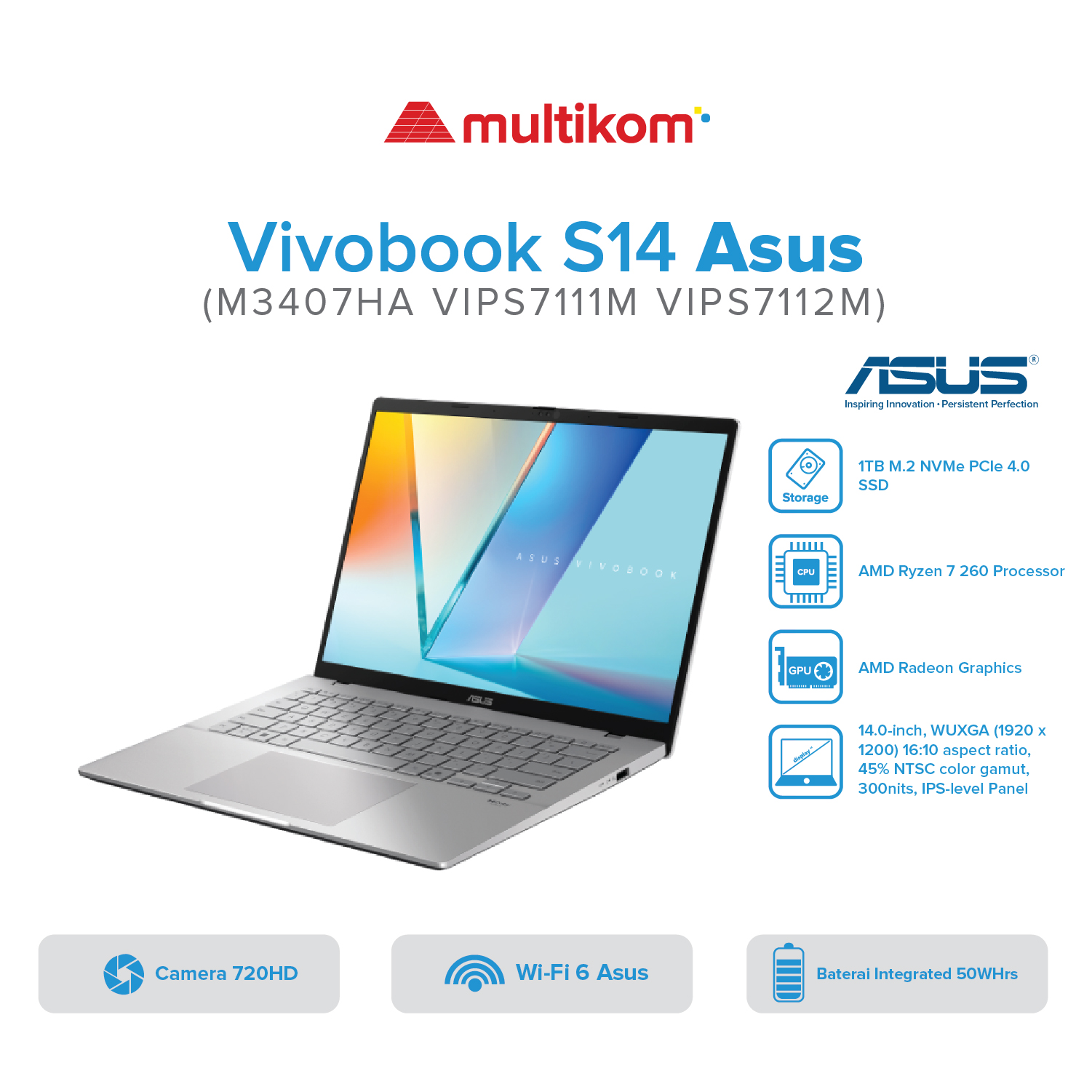 Asus Vivobook S14 M3407HA Ryzen 7-260