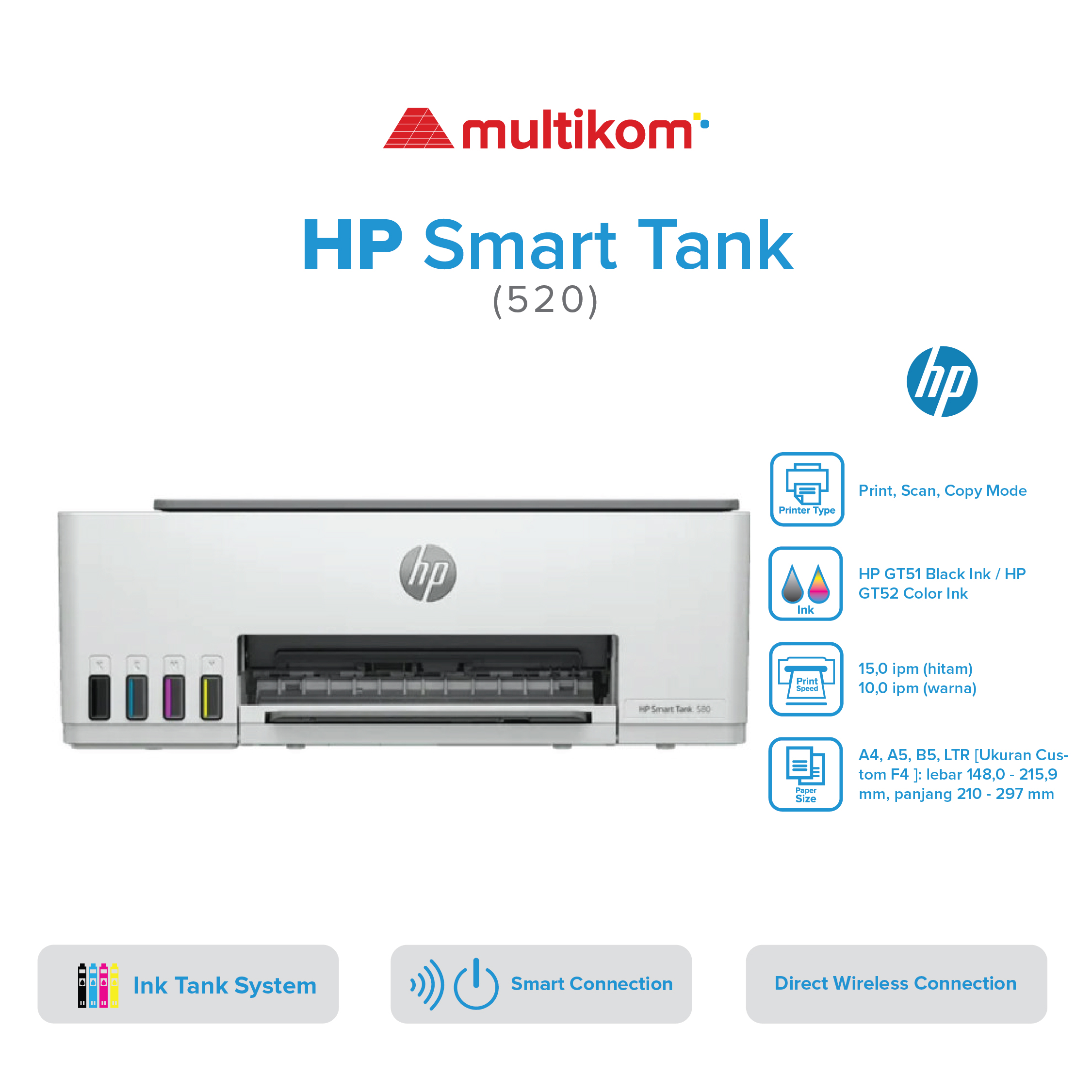 PRINTER HP SMART TANK 520 Print, Scan